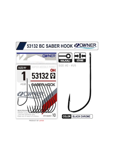 Owner 53132 Saber Hook Black Chrome İğne