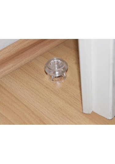 Metali Kapı Yer Tamponu 5cm Stoper Şeffaf 2 Li Set