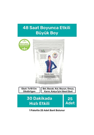 İlla Life Dermo-Pain Büyük Dikdörtgen Yapışkan Bant 25 Adet