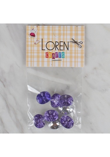 Loren Crafts Lila 8 Li Düğme - 235