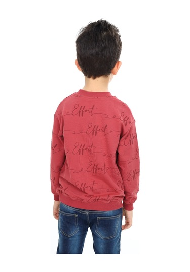 Toontoy Erkek Çocuk Follow Me Baskılı Sweatshirt Kiremit