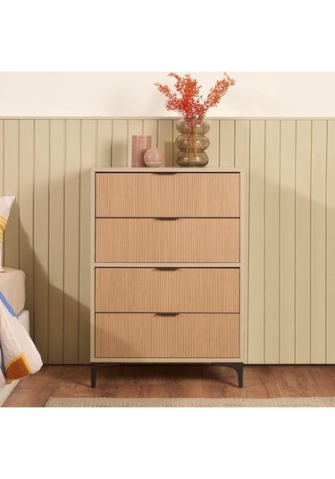 Just Home Prestige 4 Çekmeceli Şifonyer - Vizon / Yunus - 70 Cm Vizon / Yunus