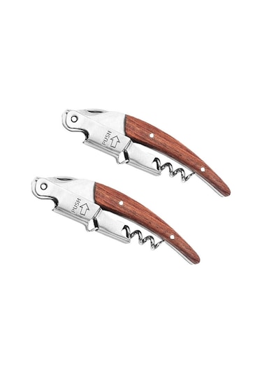 Soulader Profesyonel Manuel Şarap Açacağı - Paslanmaz Çelik Burgulu Sommelier Seti Siyah