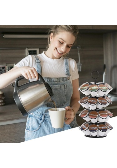 Kahve Kapsülü Tutucu, Kahve Kapsülü Atlıkarınca Saklama Antrasit