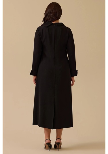 Galaxi Kadın Büyük Beden Dikiş Desenli Tunik 4006 Siyah Siyah