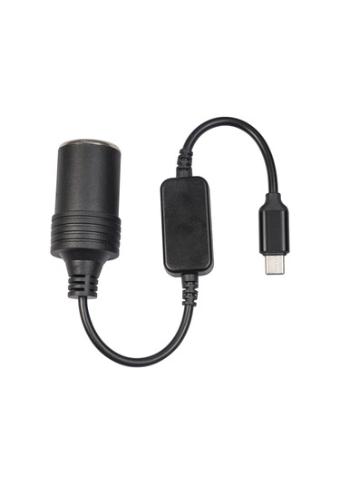 Neevoyu Sürücü Kaydedici İçin 5v'den 12v'ye 12w Güçlendirici Tipe-c'den Sigara Çakmaklı Anahtara Siyah Artırma Kablosu