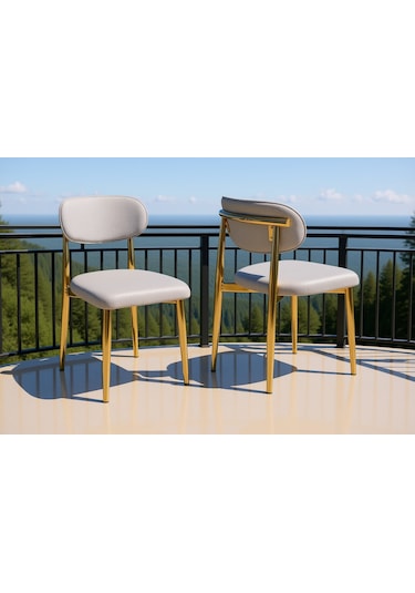 Sergama Tekli Gold Polo Sandalye Altın - Gri