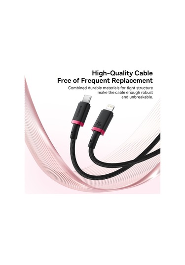 Baseus Dura Serisi Usb-c / Type-c'den 8 Pin 20w Hızlı Şarj Kablosu, Uzunluk:2m 001