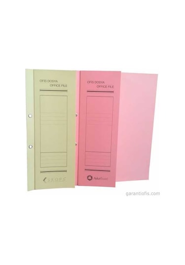 Skops Lüks Yarım Kapak Pembe Karton Dosya (50 Li Paket)