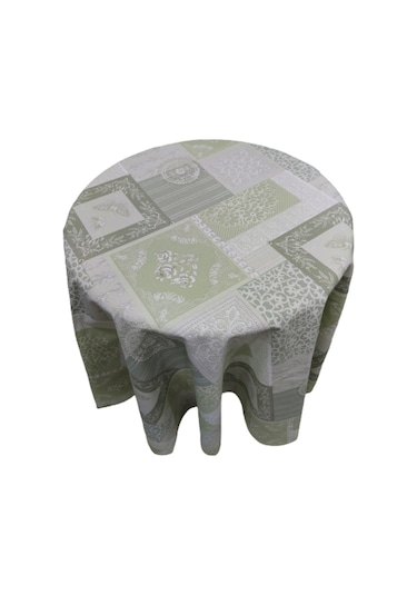 Panama Keten (Sıvı İtici,Leke Tutmaz ) ,Yuvarlak ,Yemek Masası Ör (464935812)