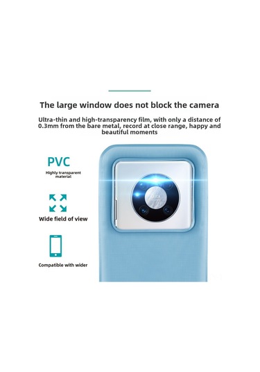 Teltree Yeşil Büyük Boy Universal Su Geçirmez Telefon Çantası - Yüzme, Dalış, Termal Su适合99% Cihazlar - Dayanıklı Pvc - Transparent Ekran Görünümü