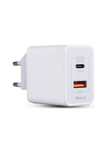 Ad88 20w Çift Usb Şarj Adaptörü - Hızlı Şarj Cihazı Beyaz