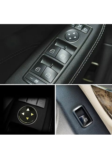Mercedes Ml Serisi Cam Düğmesi Kaplaması Siyah Tuş 2012-2014