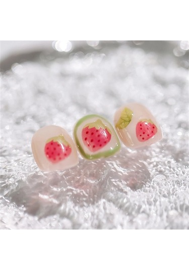 Flybuy 1 Adet 5d Kawaii Jöle Çilek Tırnak Etiketleri Karikatür Meyve Tasarımlar Ms483