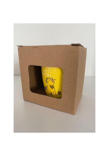 Diyeti Unutma Kupa Bardak Sarı Renk Çok Renkli