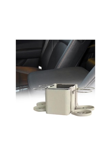 Magideal Suntek Araba Kol Dayama Saklama Kutusu Bej-4'lü-bardaklık