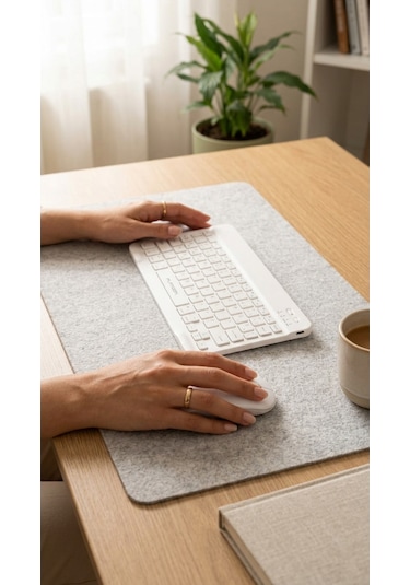 Şarj Edilebilir Ultra İnce Bluetooth Klavye Mouse Seti - Premium Sessiz Profesyonel Kablosuz Takım