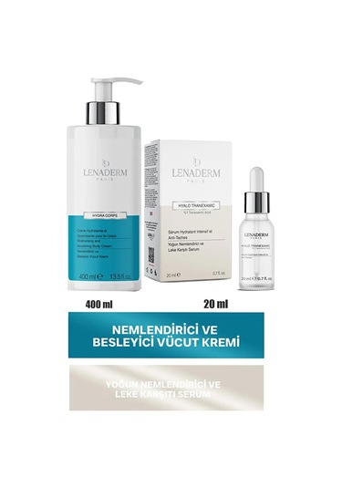 Lenaderm Hyalo Tranexamic Serum 20 Ml+lenaderm Hydra Corps Krem 400 Ml