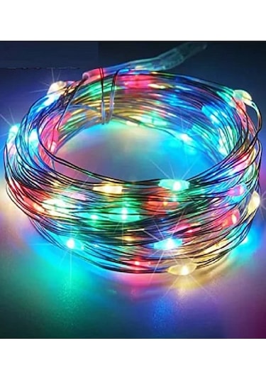 Ev Balkon Ve Parti İçin 3 Metre Pilli Renkli Peri Led Yılbaşı Süsü Işık Renkli