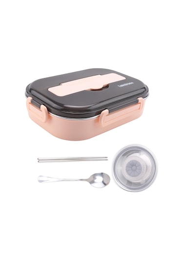 Xurunkeji Öğrenciler İçin 1,5 L Bento Kutuları, Isı Yalıtımlı Bento Öğle Yemeği Kutusu Sofra Takımı, Çocuklar İçin Öğle Yemeği Kapları, 2 Pembe