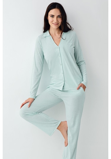 Pierre Cardin Kadın Yeşil Pijama Takımı Pc9115-s-v2 Yeşil