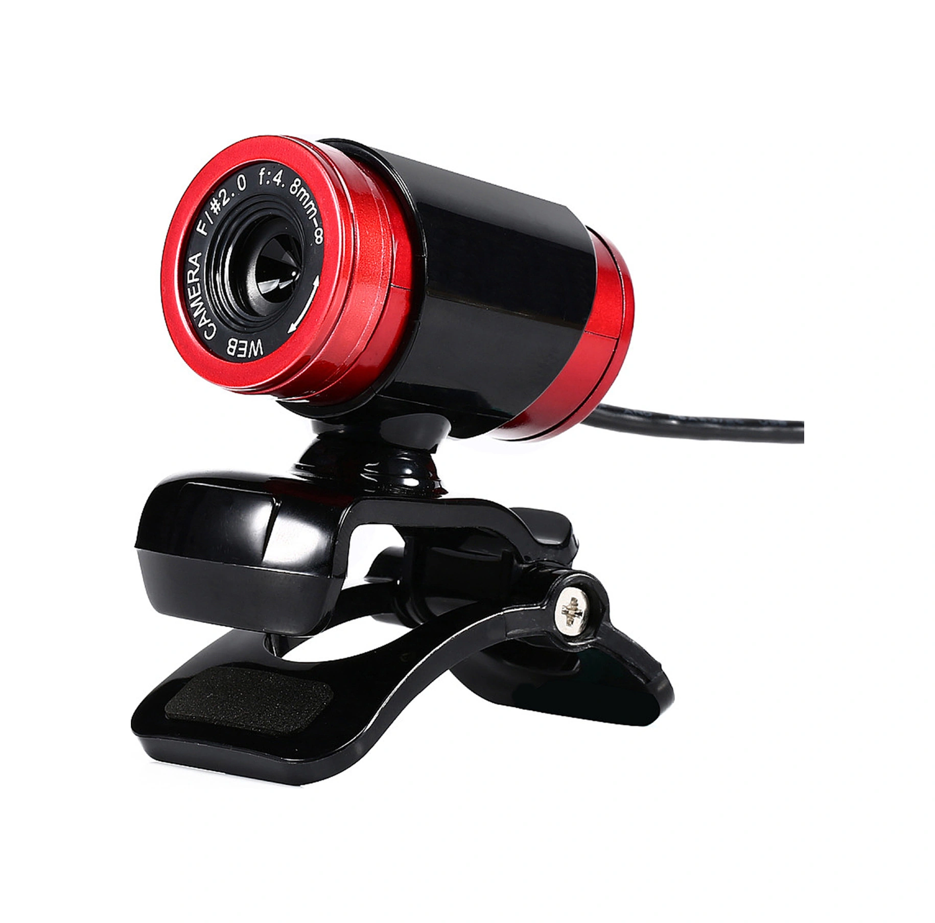 Qingmipy Usb 2.0 Siyah-kırmızı Web Kamerası - 300.000 Piksel, Gürültü Engelleyici Mikrofon, 360 Dönebilen, Otomatik Beyaz Denge, Masaüstü Ve Dizüstü Bilgisayarla Uyumlu