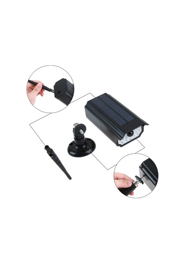 30Led Siyah Kamera Görünümlü Solar Hareket Sensörlü Bahçe Lambası