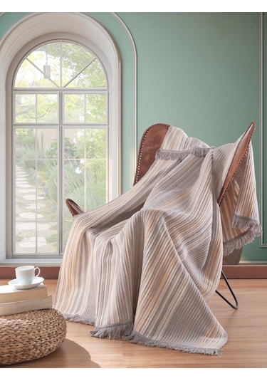 Vicuna Home Softy Pamuklu Tv Battaniyesi -gri