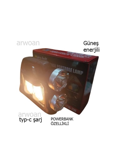 Arwoan Çok Fonksiyonlu Taşınabilir Lamba, El Feneri - Gri-siyah Gri-siyah Gri - Siyah