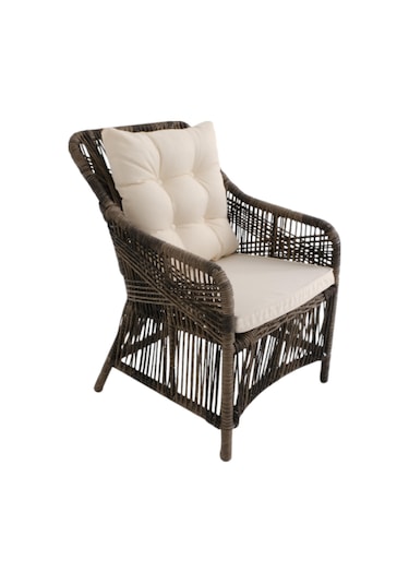 Bossa Rattan Bahçe Masa Takımı 100x200 6 Kişilik Bahçe Mobilyası Gri