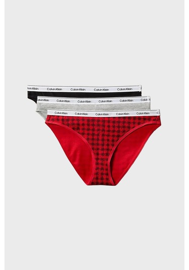 Calvin Klein Bayan Külot 000qd5207e 31w Siyah-kırmızı-gri Siyah-kırmızı-gri