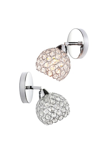 Padalink Gümüş Kristal Duvar Lambası - Metal Gövde, G9 Kaynaklı, Üç Renkli, Parlaklama Yok - Yatak Odası, Mutfak, Koridor Için 110v-130v Gümüş