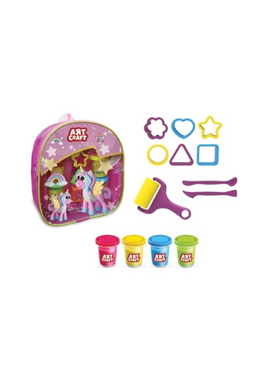 Sırt Çantalı Hamur Seti 224 Gr. - Oyun Hamuru Seti - Hamur Setleri - Çantalı Hamur Seti Pembe