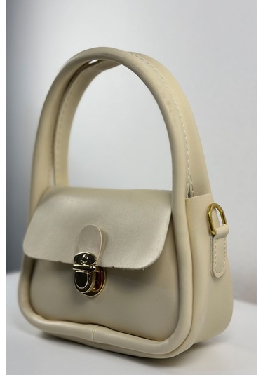 Saphira Arcana Krem Kilit Detaylı El Ve Omuz Çantası Krem