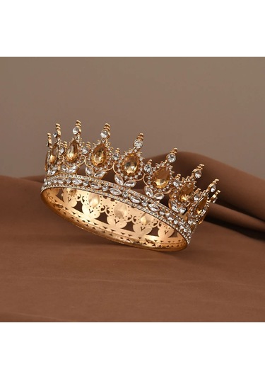 Snapbuy Lüks Prenses Kristal Taç - Gelin Düğün Parti Saç Aksesuarıgümüş Kaplama