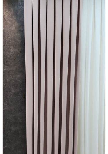 Mosso Fon Perde Düz Renk Pudra Pembe