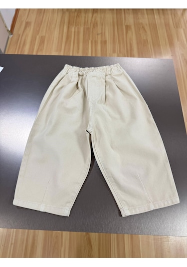 Magu Çocuk Ekru Oversize Lastikli Bel Pantolon
