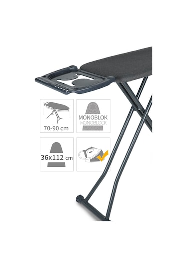 Perilla Silvia Ütü Masası Ironika Kalın Borulu Kurutmalık Set - Antrasit Antrasit