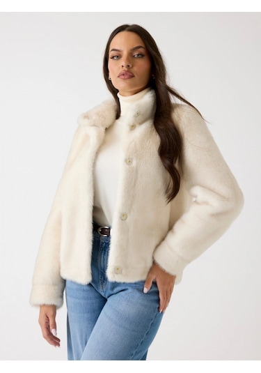 Guess Luna Kadın Beyaz Kürk W5bl64w3920-g012 Beyaz