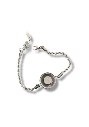 Kırmızı Sanat Evi Şeffaf Camlı Atatürk Paralı Çelik Bileklik