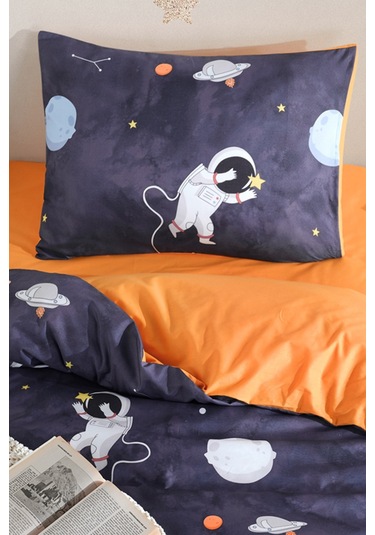 Kolay Ütülenir Nevresim Takımı Tek Kişilik Astron Lacivert