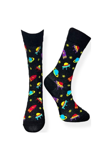5'li Unısex Uzay Temalı Gezegen Ve Roket Tasarımlı Esnek Nem Alabilen Pamuklu Spor Soket Çoraplar Çok Renkli 5'li Unısex Uzay Temalı Gezegen Ve Roket Tasarımlı Esnek Nem Alabilen Pamuklu Spor Soket Çoraplar Çok Renkli