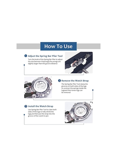 Ccgloball Saat Yaylı Çubuk Pense Alet Seti, Saat Yaylı Çubuğu Pimlerinin Sökülmesi Için