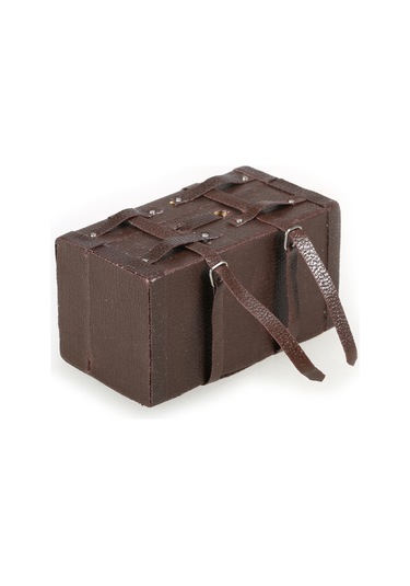 Dianziye 1/10 Ölçekli Simülasyon Tırmanma Arabası İçin Dekoratif Deri-ahşap Seyahat Valizi - Kahverengi