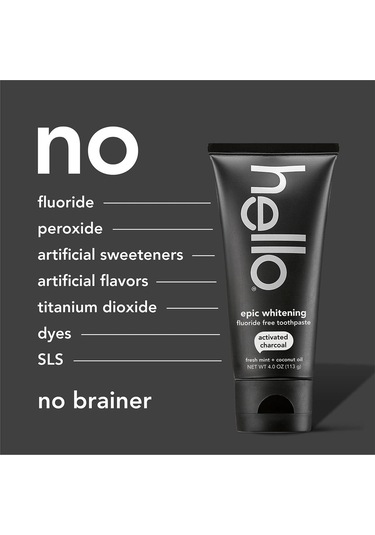 Hello Activated Charcoal Epic Whitening Florürsüz Diş Macunu 113gr Beyazlık