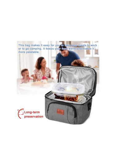 Symbee 8l Isı Saklama Çanta, Dışarı Piknik İçin Taşınabilir, Su Geçirmez, Tek Omuzlu Yemek Çantası B-8040 26x19x21cm Gri