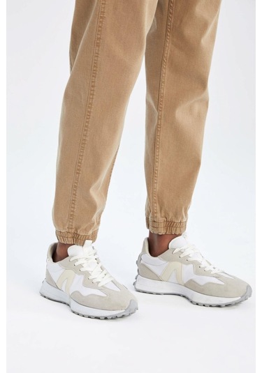 Normal Bel Boru Paça Jogger Jean Pantolon Kahverengi