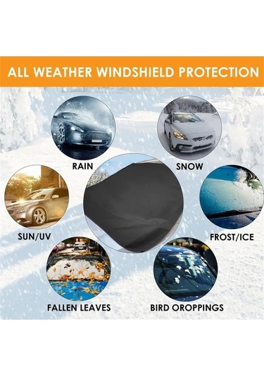 Dancemonkey Suv Ön Cam Kapağı 600d Oxford Kumaş Siyah Antifriz Güneşlik Kar Geçirmez