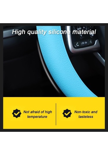 Siyah Seametal Silikon Araba Direksiyon Kılıfı Kaymaz Aşınmaya Dayanıklı Silikon Koruyucu Tekerlek Araba Aksesuarları