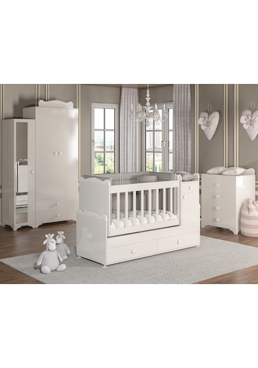 Patiko Sahra 950 3 Kapılı Bebek Odası Takımı Beyaz